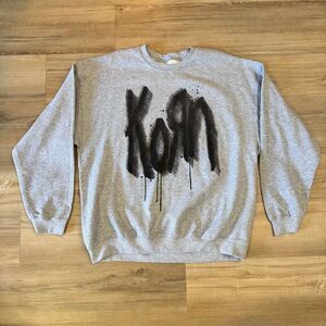 New Korn Gray Pullover Crewneck Sweatshirt Size XL Heavy Nu Rock Merch